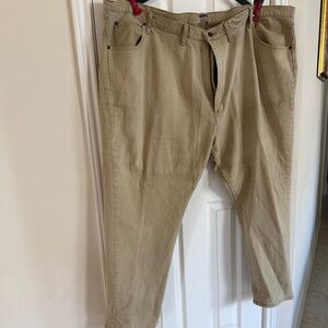 LIKE NEW Mens Wrangler Authentic Khaki Colored Stretch Jeans 52 x 30